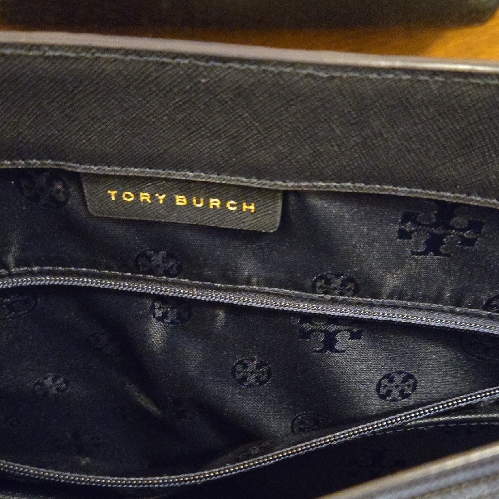 Tory Burch Navy Blue Robinson Saffiano Tote Bag - Picture 5 of 9